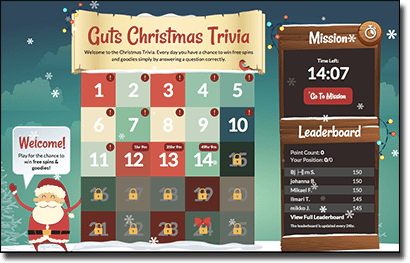 Guts Xmas Trivia promotion 2015