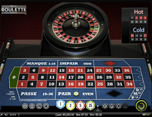 outside bet on netent's french roulette