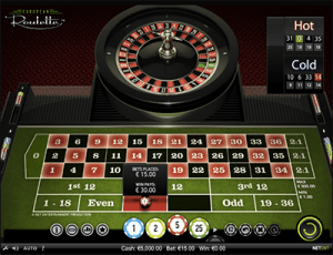 European roulette by NetEnt martingale