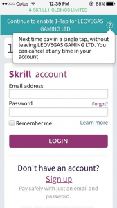 mobile deposits with Skrill