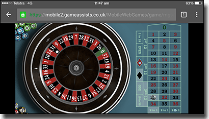 Mobile roulette online