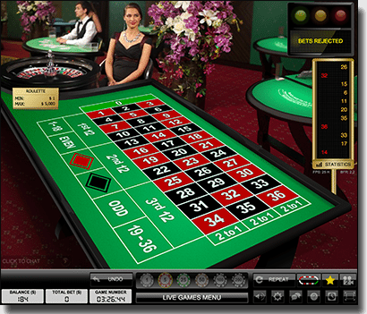 European live dealer roulette by Evoluton Gaming