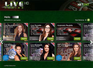 NetEnt live dealer roulette lobby