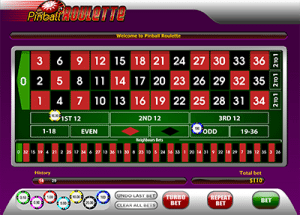 Pinball Roulette online table betting layout
